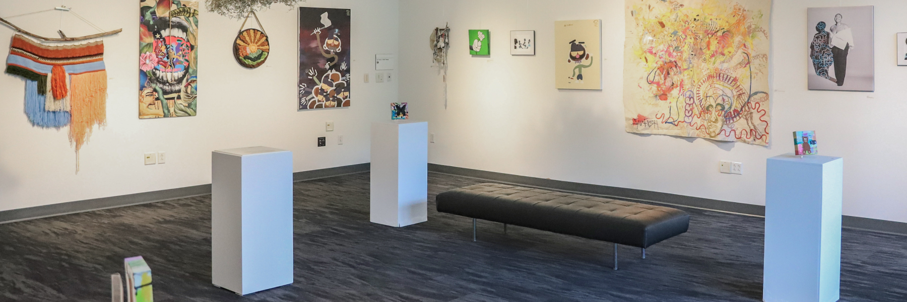 A recent exhibit in the cultural arts gallery in the campus center.