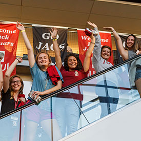 Students attending the first night event in the Campus Center.