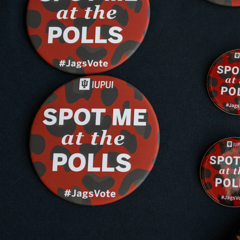 Buttons that say "Spot me at the polls".