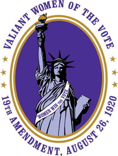 Valiant Women of the Vote logo.